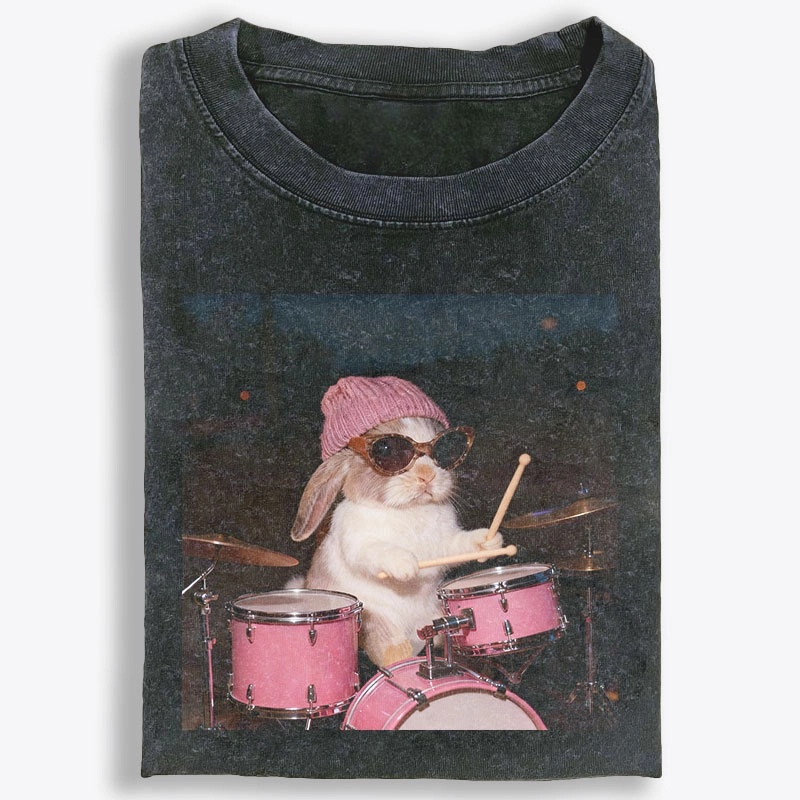 Bunny Rockin' Bunny Retro Washed T-Shirt