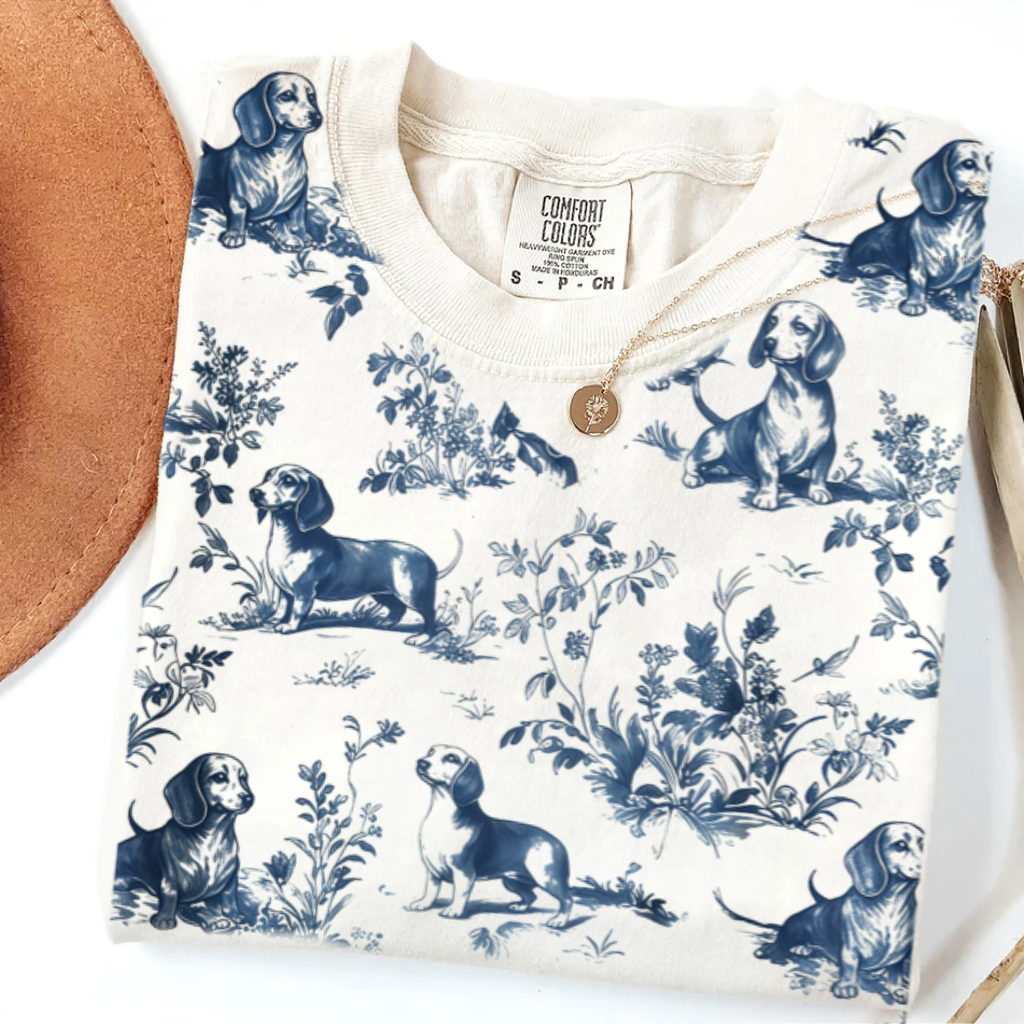 Dachshund Dog Print Casual Shirt-Magmoo