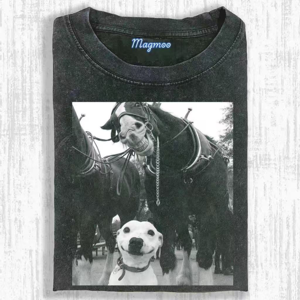 Vintage Horse& Dog T-shirt