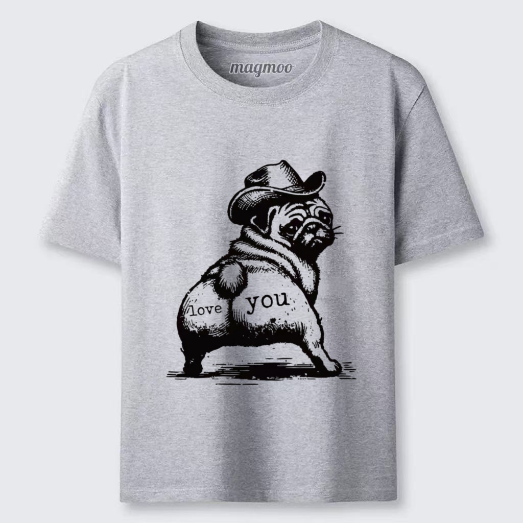 Magmoo Cowboy Pug Love T-shirt