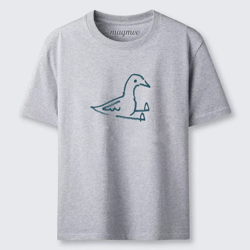 Magmoo Minimal Bird Line Sketch T-shirt