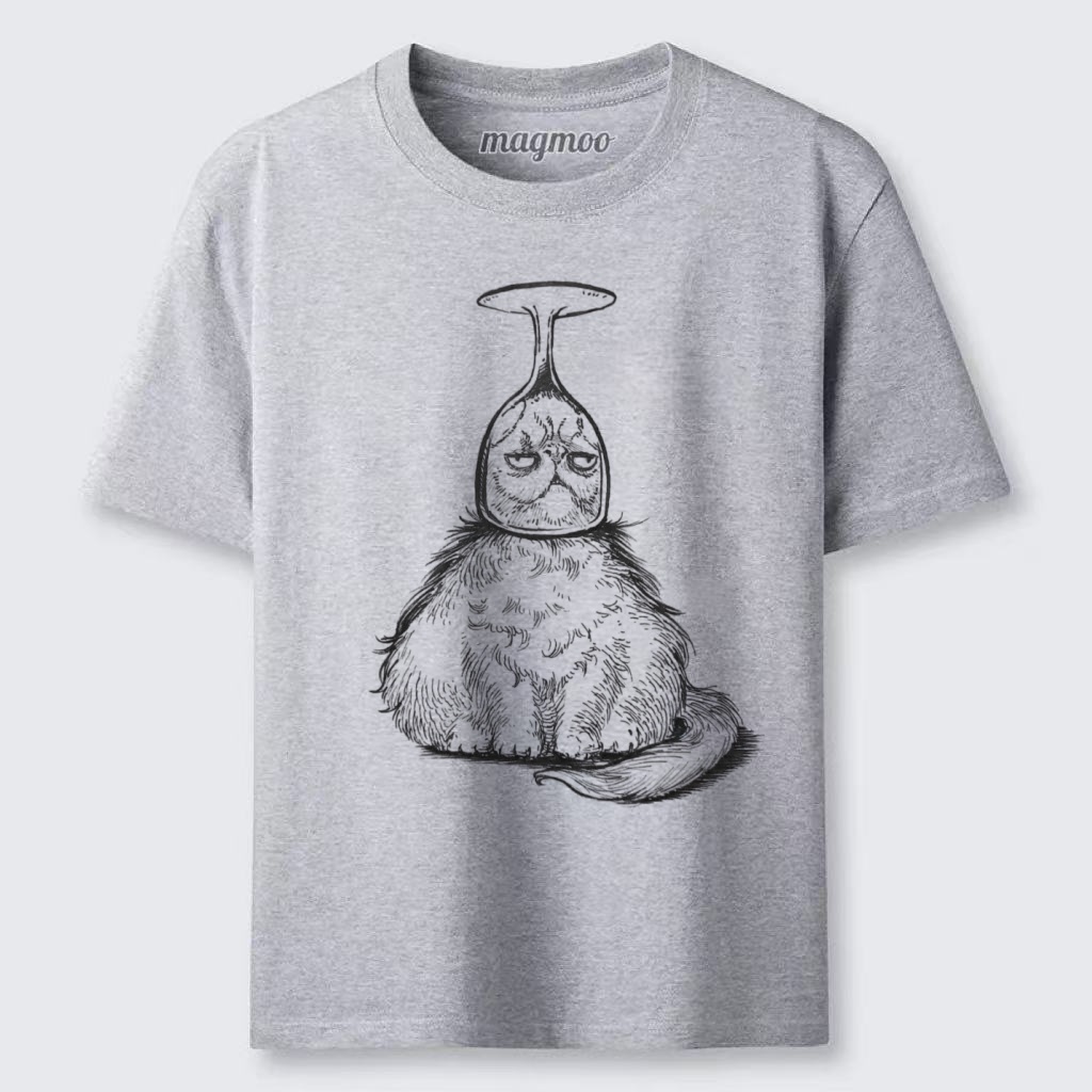Magmoo Cat In A Wine Glass T-shirt