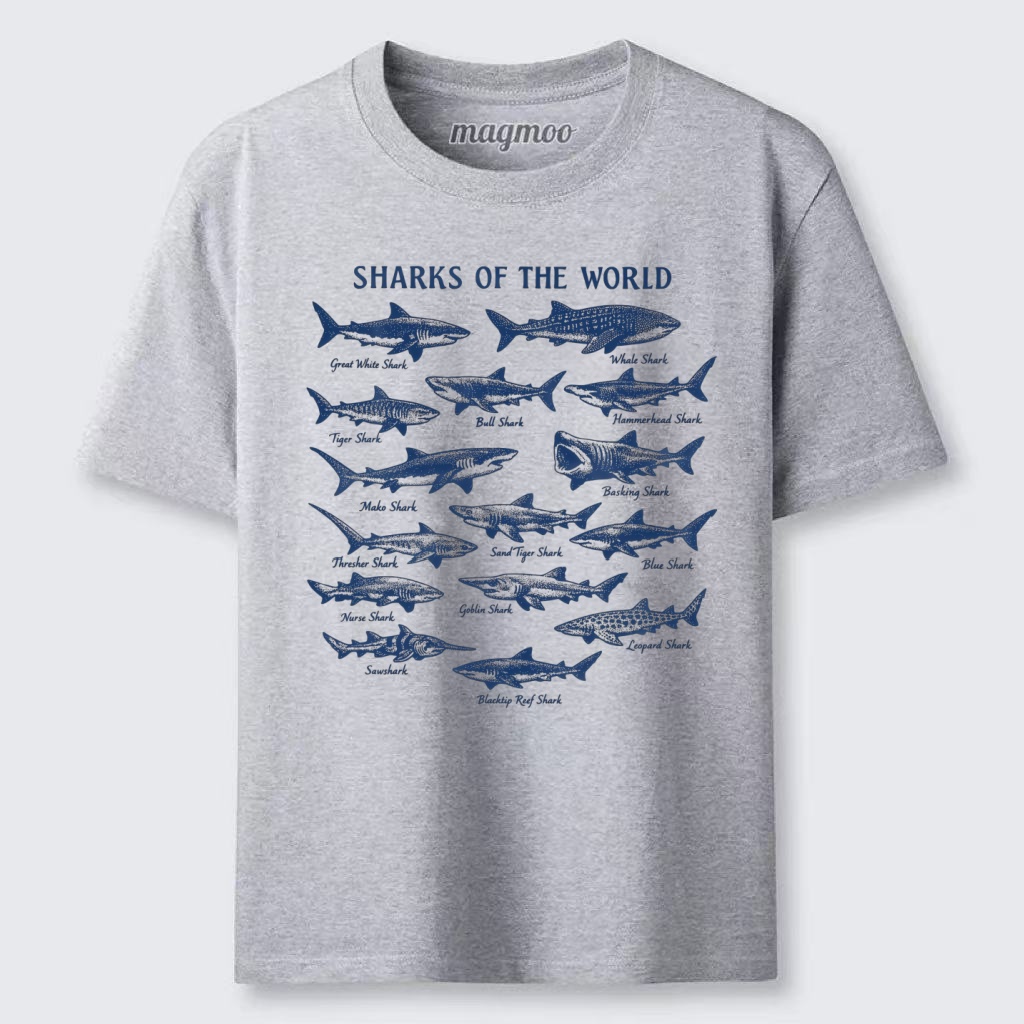 Magmoo Vintage Sharks Of The World Classic T-shirt