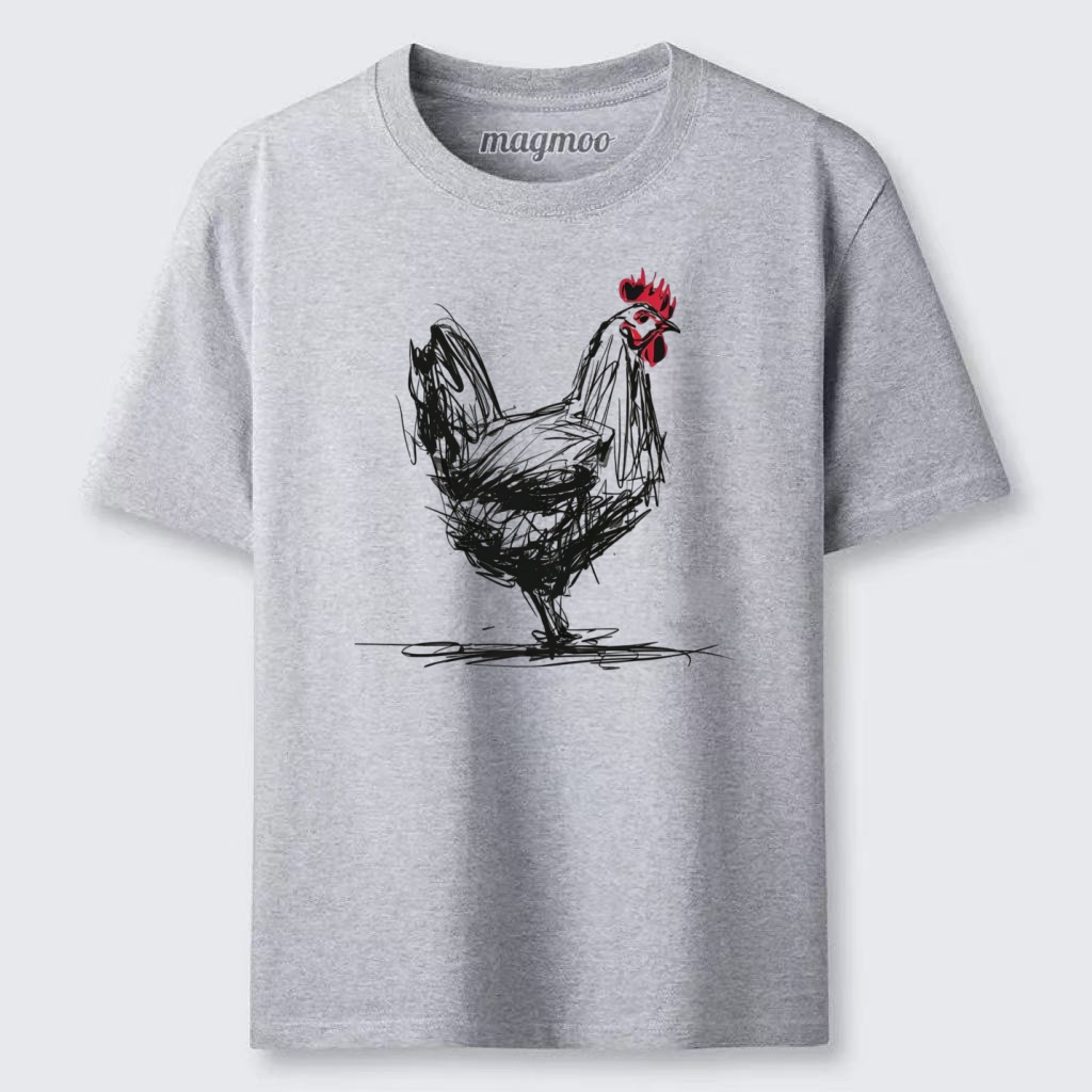Magmoo Sketch Rooster Print Classic T-shirt
