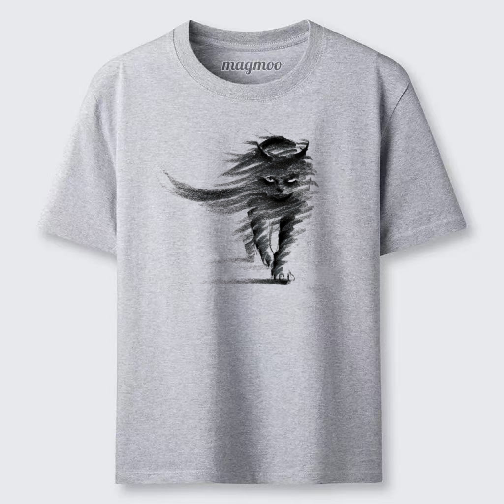 Magmoo Wind Brush Black Cat Classic T-shirt