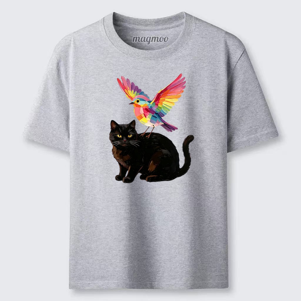 Magmoo Rainbow Bird With Cat Classic T-shirt
