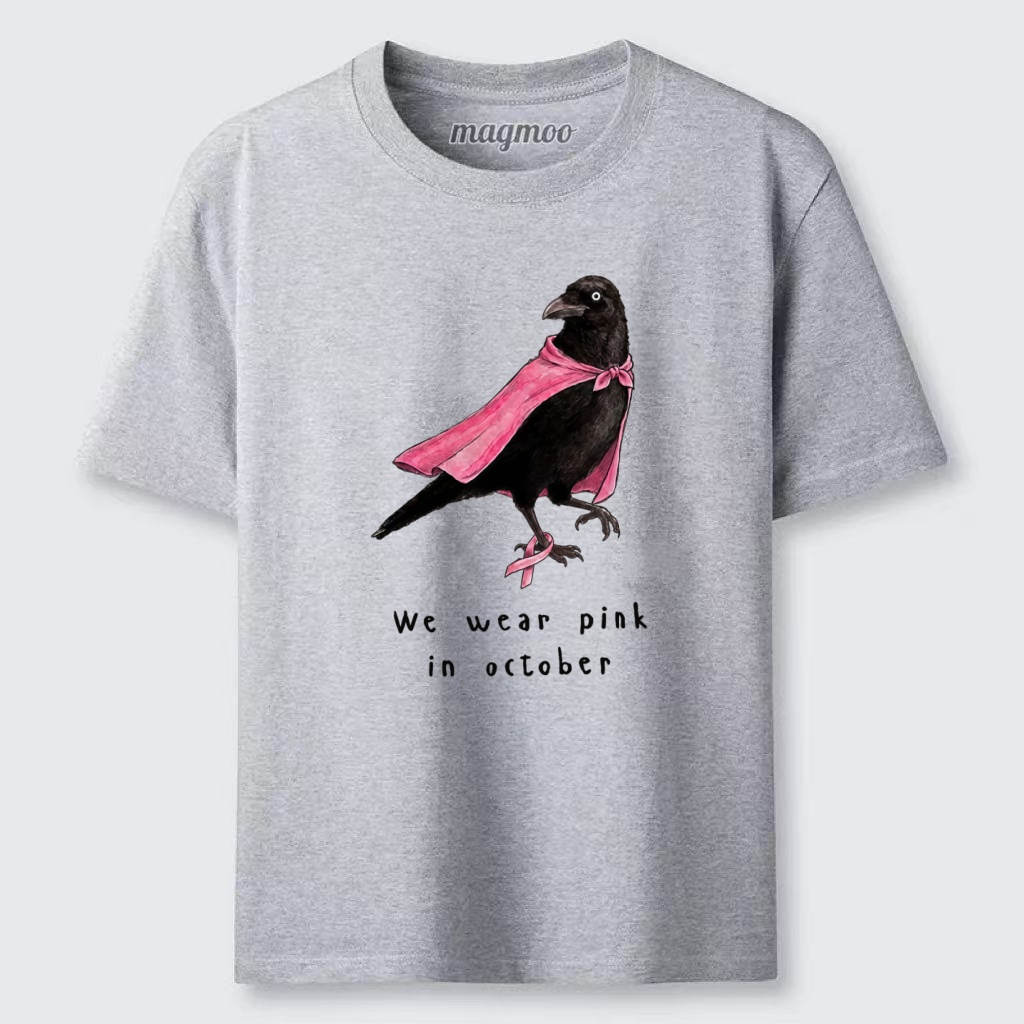 Magmoo Pink Ribbon Raven Breast Cancer Awareness Classic T-shirt