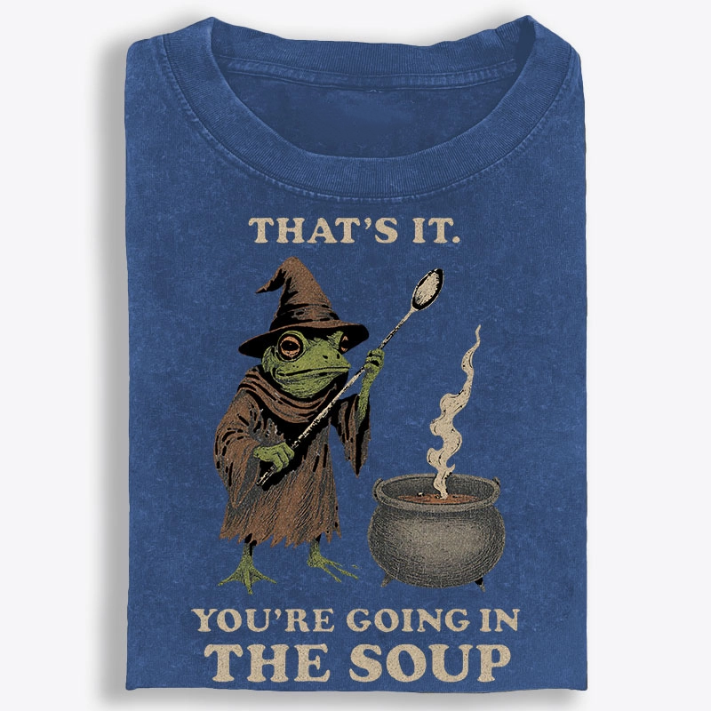 Witchy Frog Soup Threat Retro Washed T-Shirt