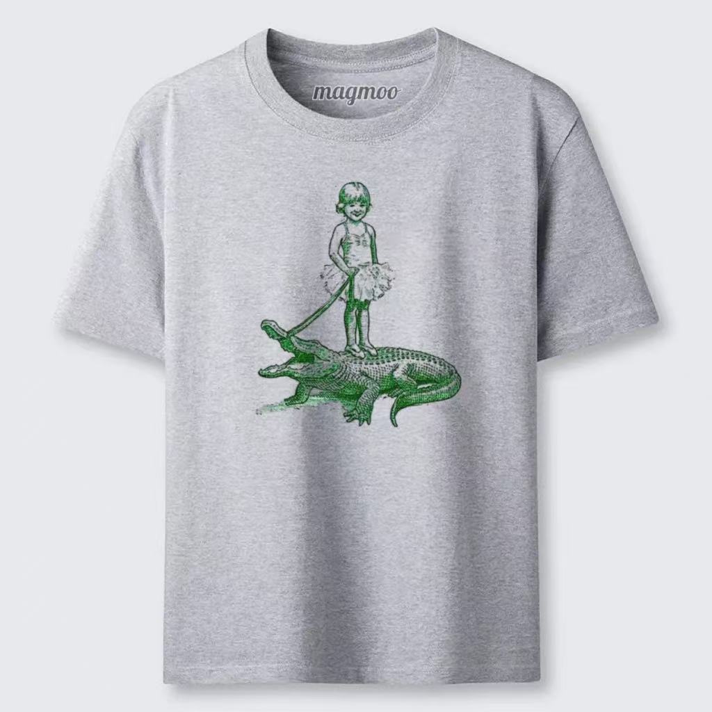 Magmoo Girl Riding An Alligator T-shirt