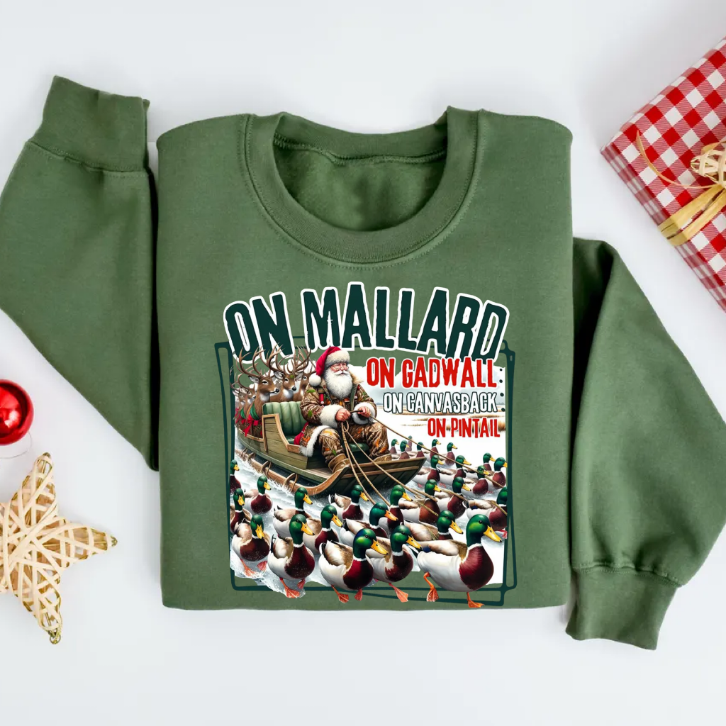 Funny Duck Hunting Santa T-shirt