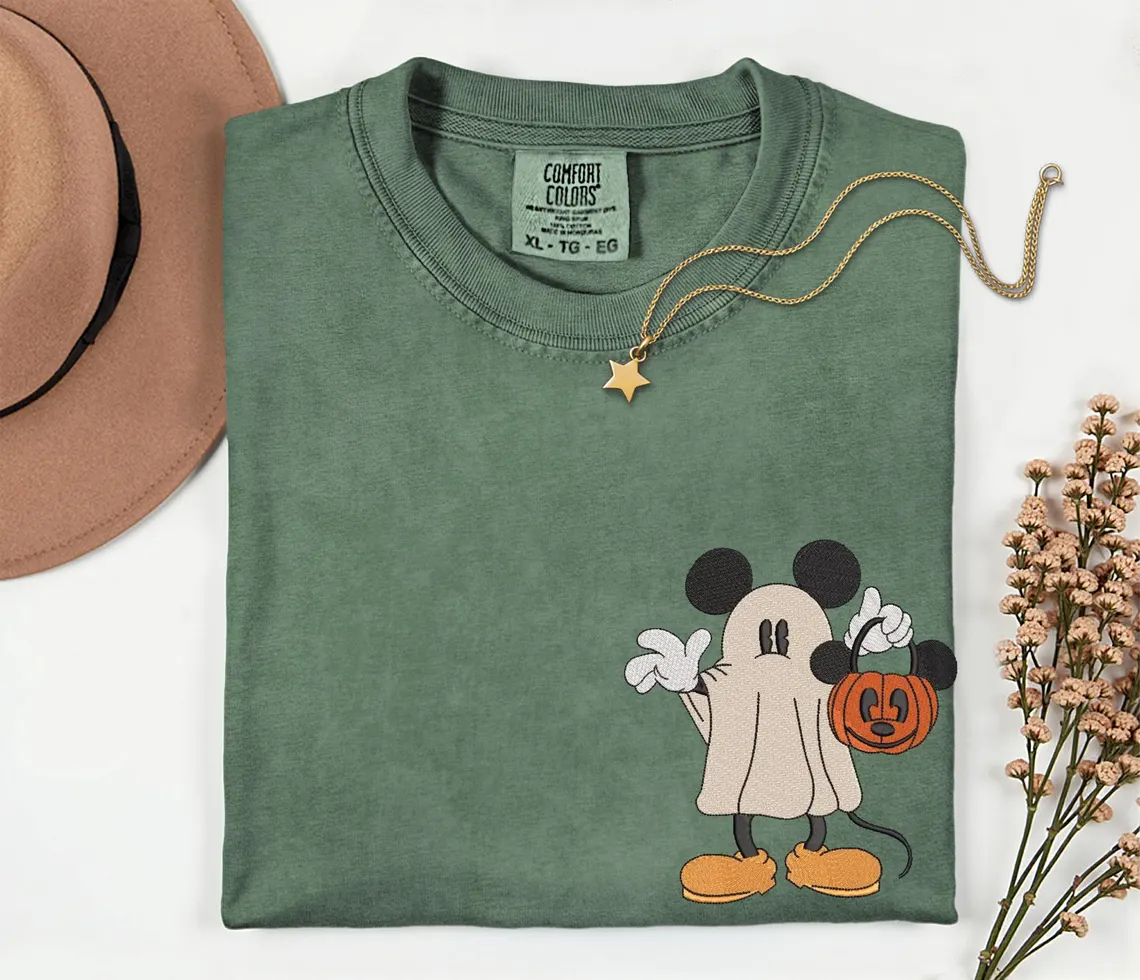 Halloween Embroidery Spooky Shirt