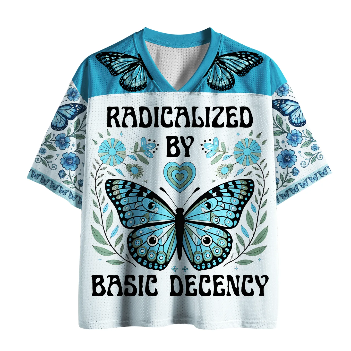 Magmoo Floral Butterfly：Radical Decency Mesh Jersey-Magmoo