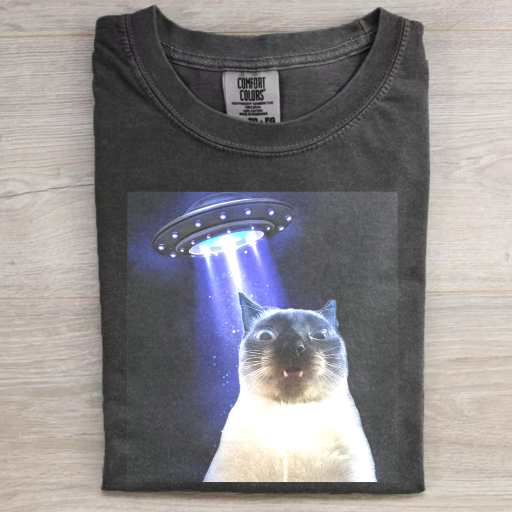 Funny Animal Selfie With UFO Art Acid Wash Shirt/Sweatshirt/Hoodie