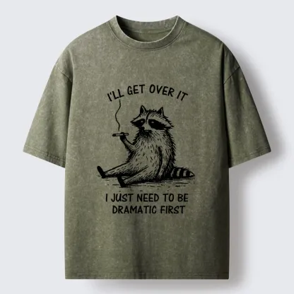 Magmoo Raccoon Dramatic Recovery Meme Washed T-Shirt