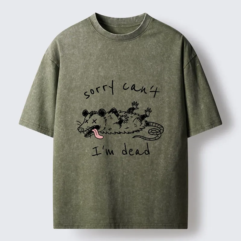 Magmoo Opossum Dead Mode Funny Life Washed T-Shirt