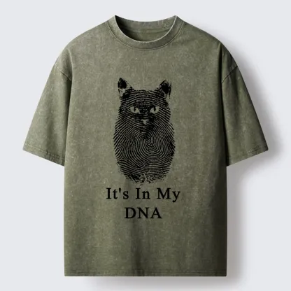 Magmoo Fingerprint Cat DNA Print Washed T-Shirt
