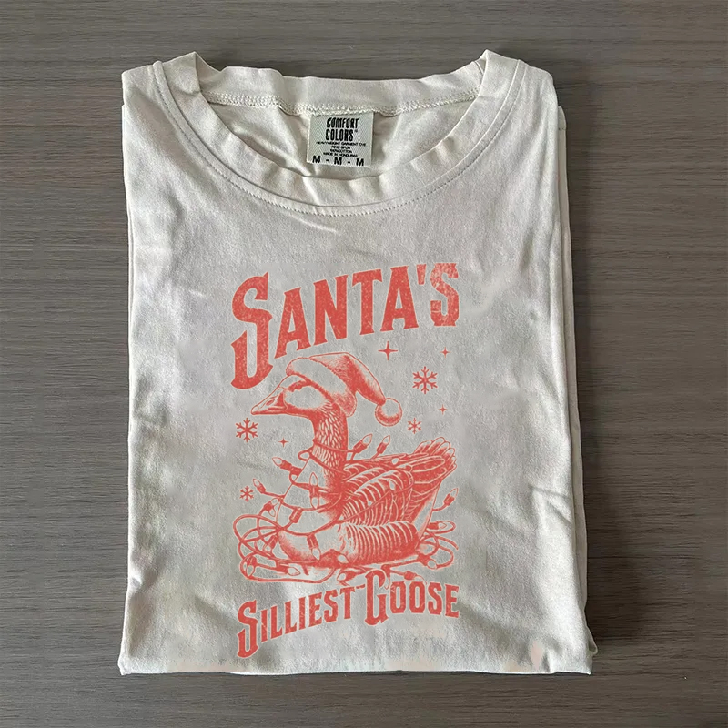 Vintage Santa's Silliest Goose T-shirt-Magmoo