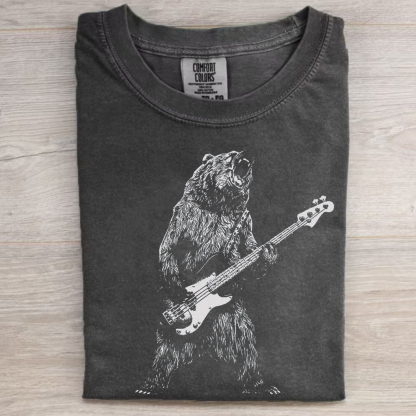 Bear Playing Bass Guitar T-shirt-Magmoo