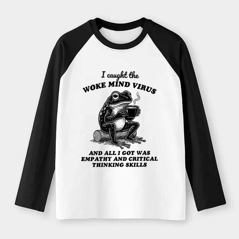 Magmoo Awakened Thinking Virus Frog Raglan Long Sleeve T-shirt