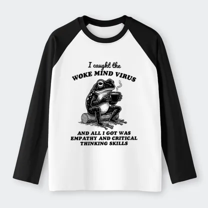 Magmoo Awakened Thinking Virus Frog Raglan Long Sleeve T-shirt