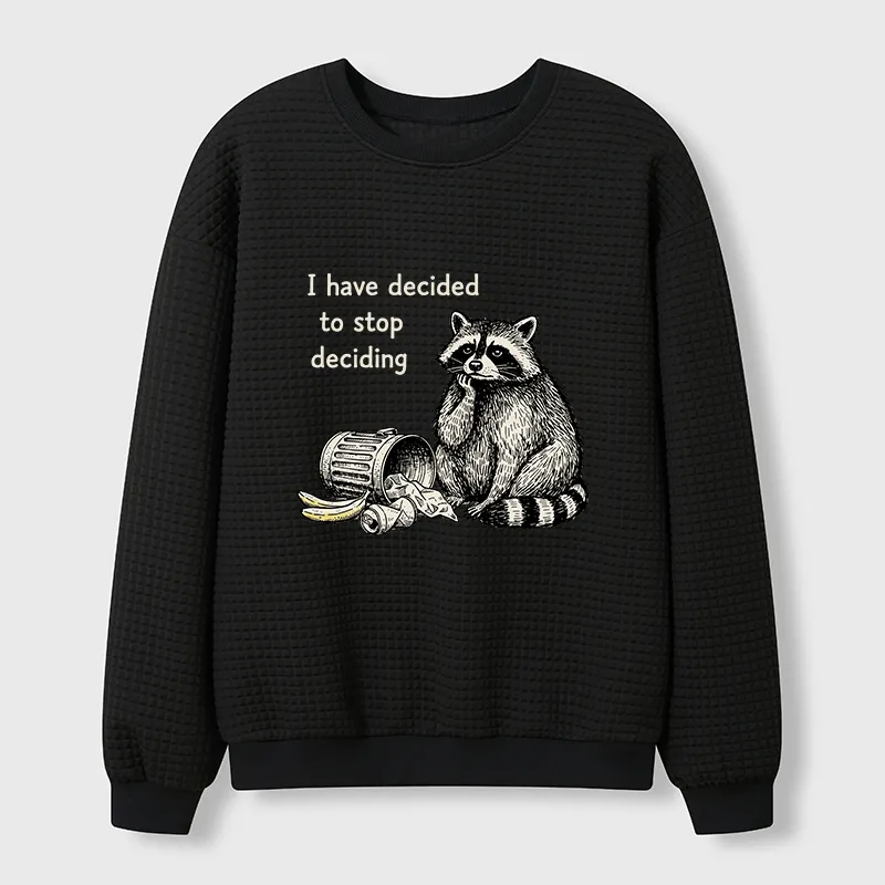 Magmoo Raccoon Stops Making Choices Waffle Sweatshirt