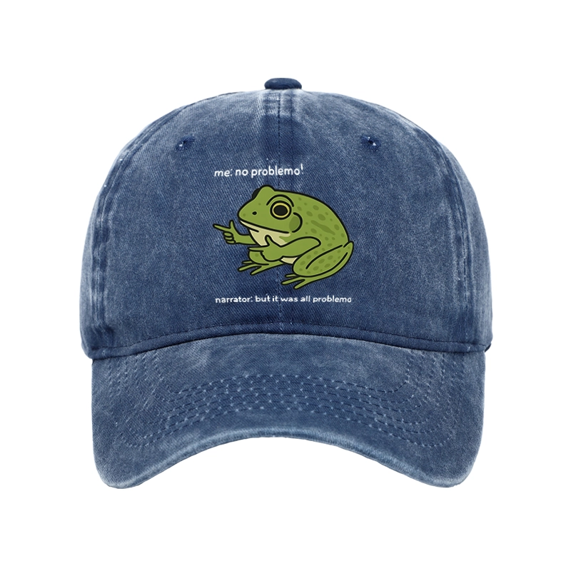 Magmoo Stupid Frog Meme Washed Cap