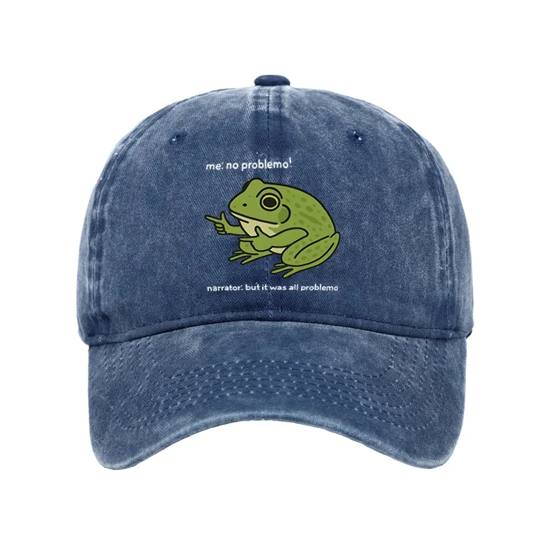 Magmoo Stupid Frog Meme Washed Cap