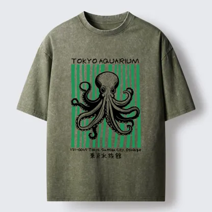 Magmoo Cute Tokyo Octopus Washed T-Shirt