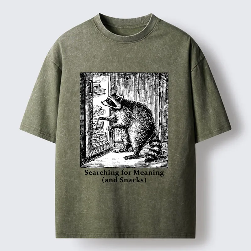 Magmoo Raccoon Searching For Items Washed T-Shirt