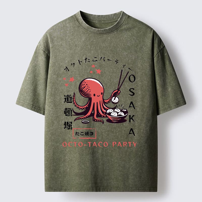Magmoo Cute Octopus Washed T-Shirt