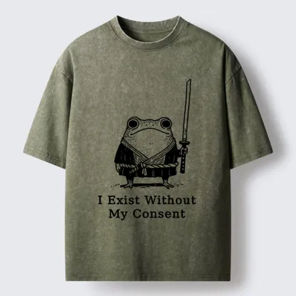 Magmoo Frog That Rebel Washed T-Shirt-Magmoo