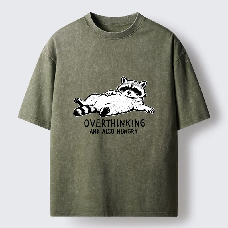 Magmoo Hungry Overthinking Raccoon Washed T-Shirt