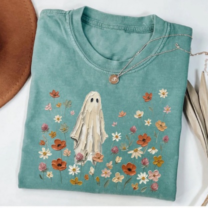 Magmoo Spooky Floral Ghost T-shirt