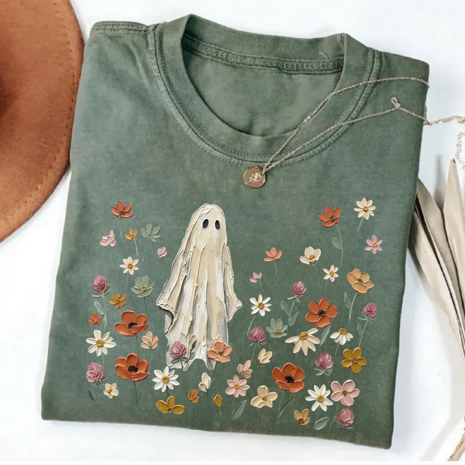 Magmoo Spooky Floral Ghost T-shirt