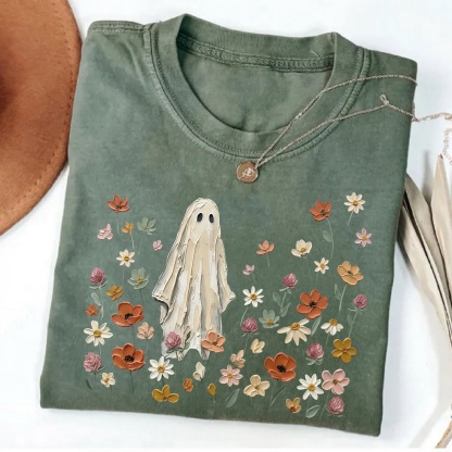 Magmoo Spooky Floral Ghost T-shirt
