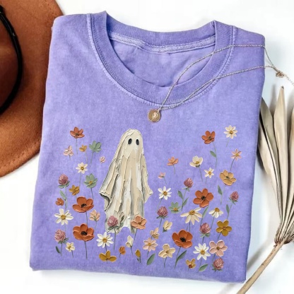 Magmoo Spooky Floral Ghost T-shirt