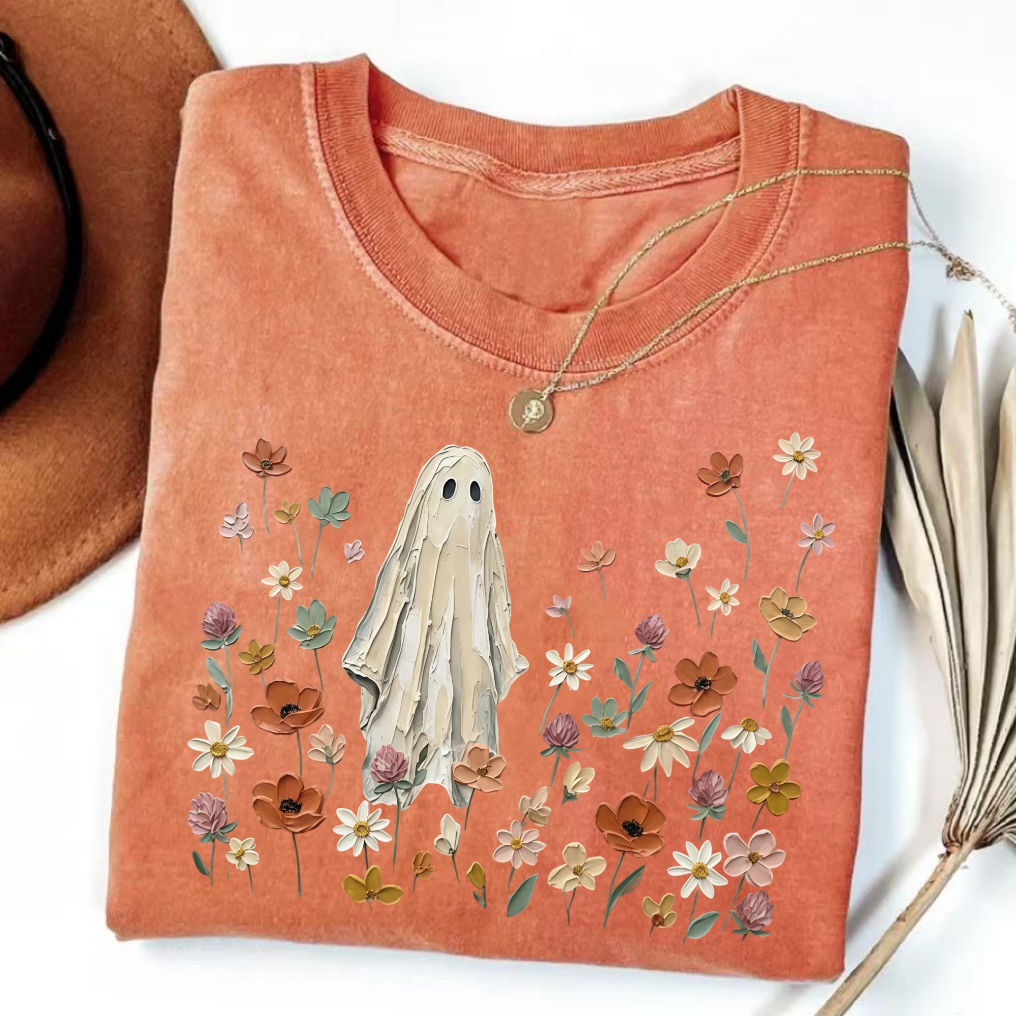Magmoo Spooky Floral Ghost T-shirt