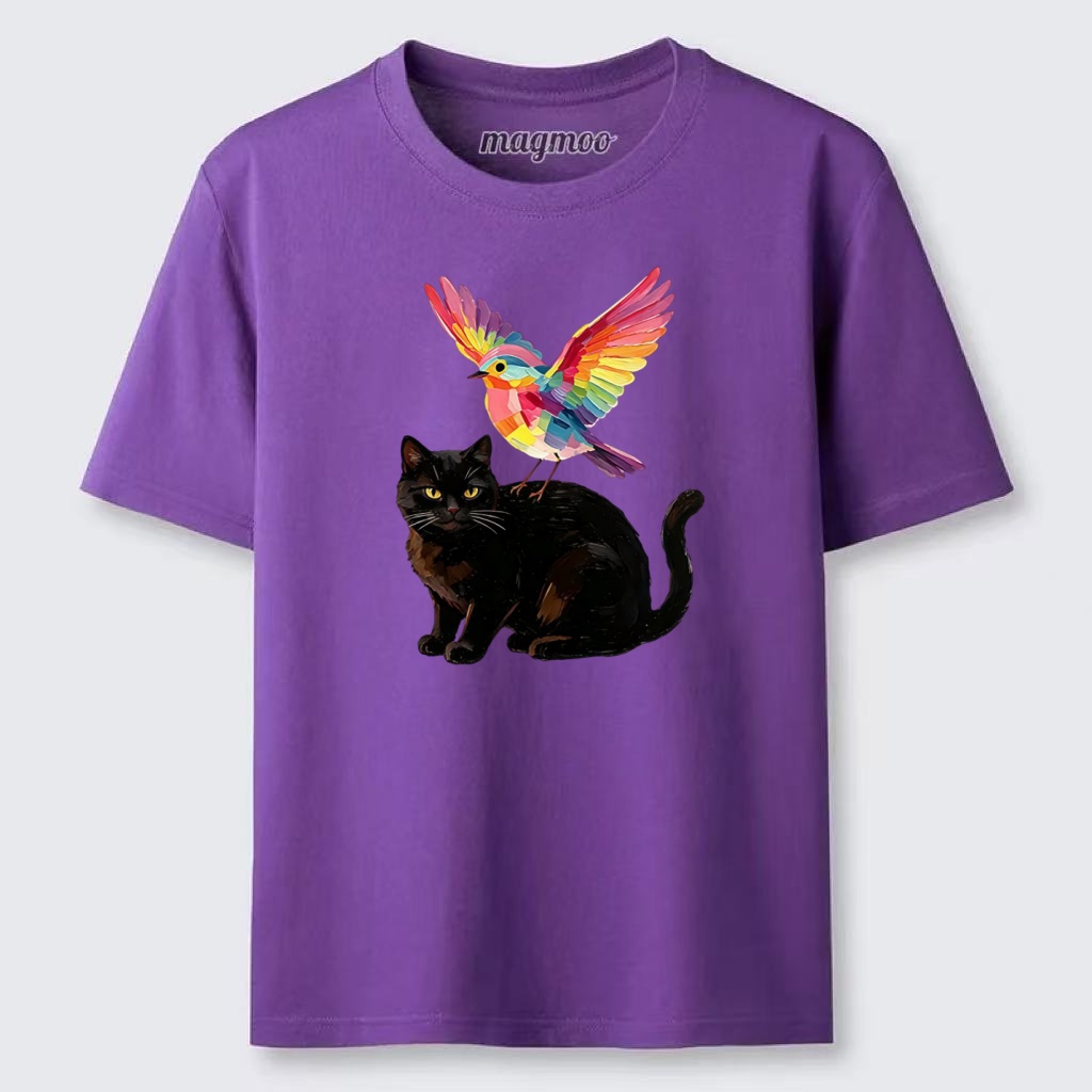 Magmoo Rainbow Bird With Cat Classic T-shirt