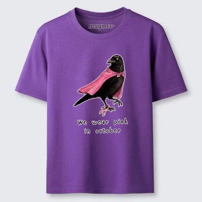 Magmoo Pink Ribbon Raven Breast Cancer Awareness Classic T-shirt