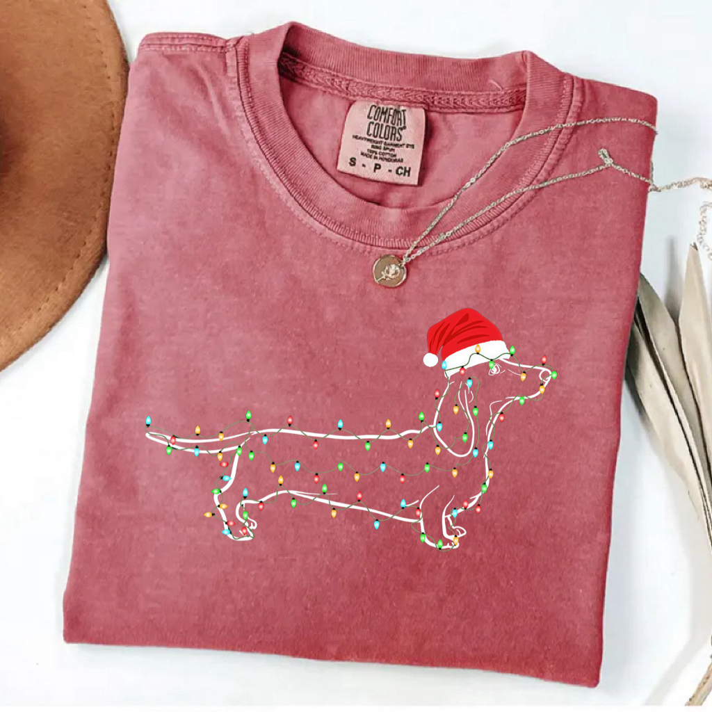 Comfort Color Dachshund Christmas T-shirt