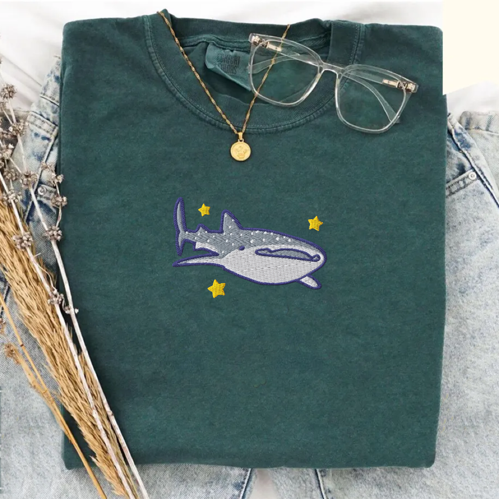 Whale Shark Embroidered T-shirt