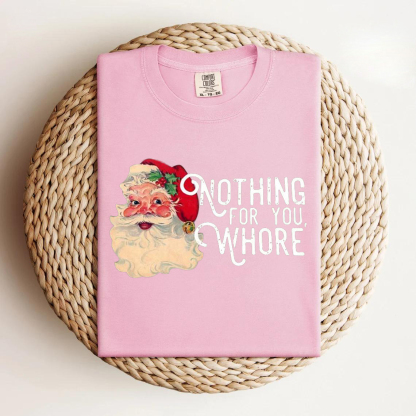 Pink Christmas Santa T-shirt-Magmoo