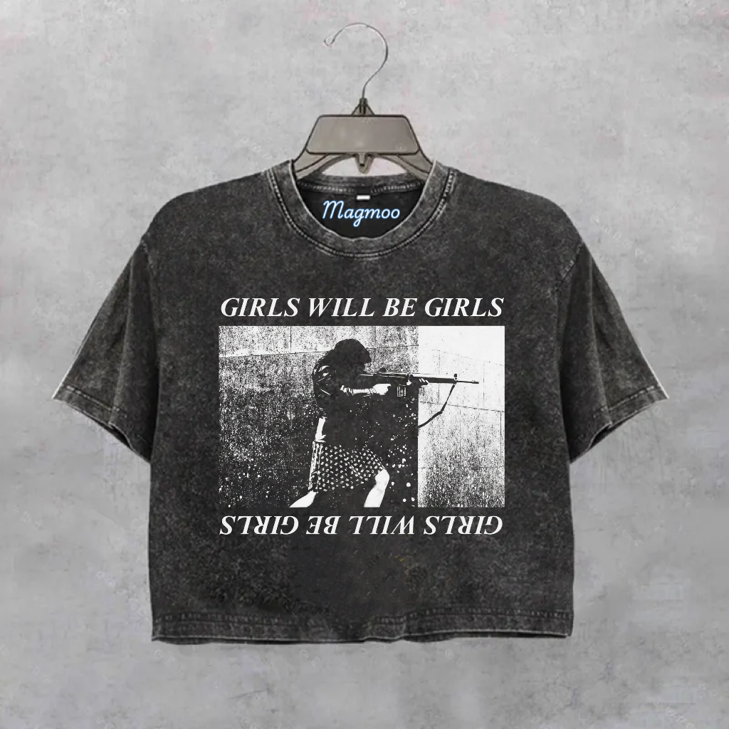 Girls Will Be Girls Crop Shirt-Magmoo