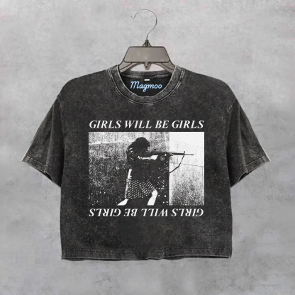 Girls Will Be Girls Crop Shirt-Magmoo