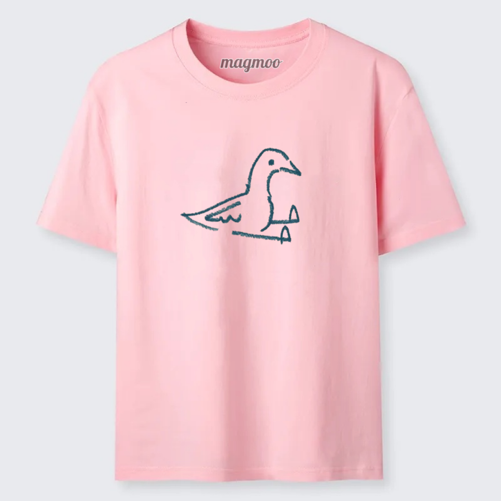 Magmoo Minimal Bird Line Sketch T-shirt