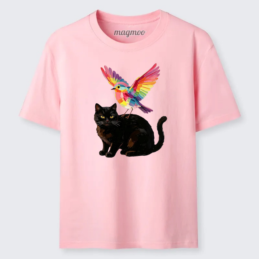 Magmoo Rainbow Bird With Cat Classic T-shirt