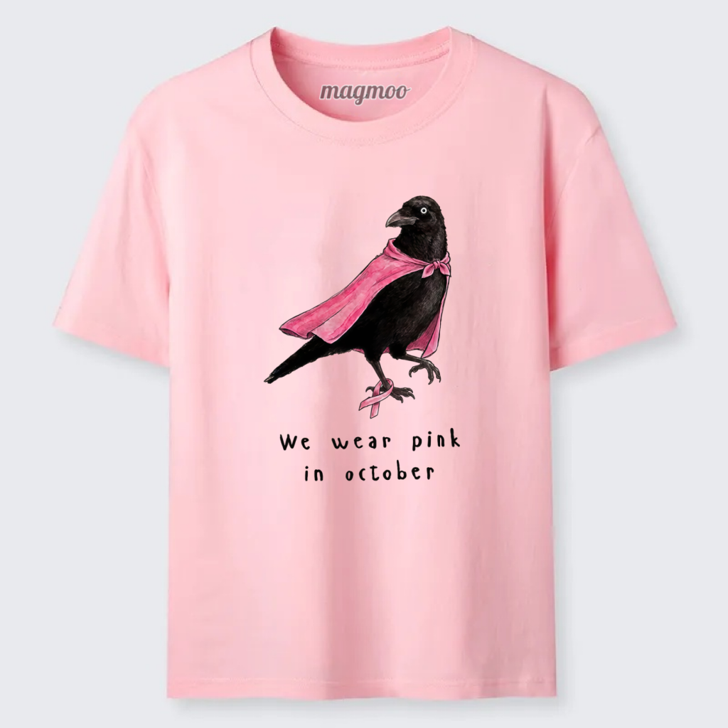 Magmoo Pink Ribbon Raven Breast Cancer Awareness Classic T-shirt