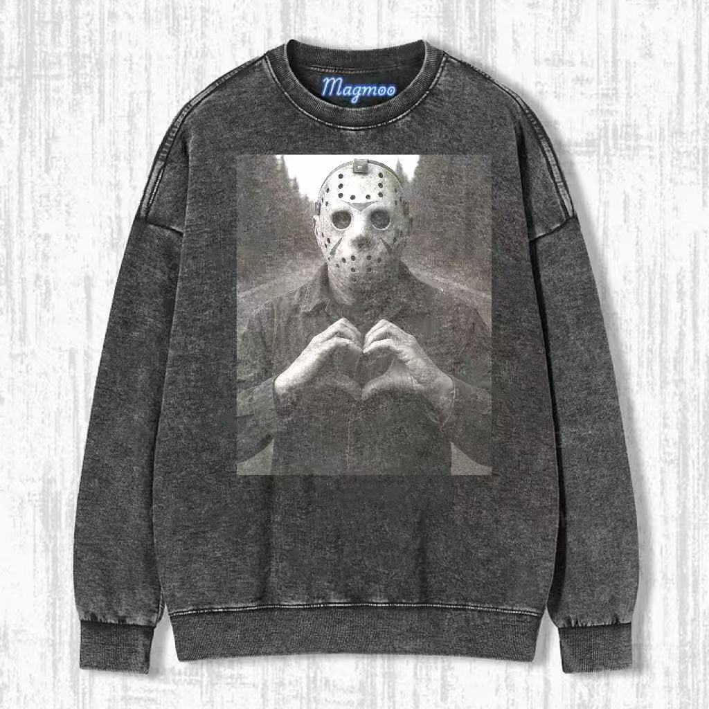 Funny Jason Horror Character Heart Hands T-shirt