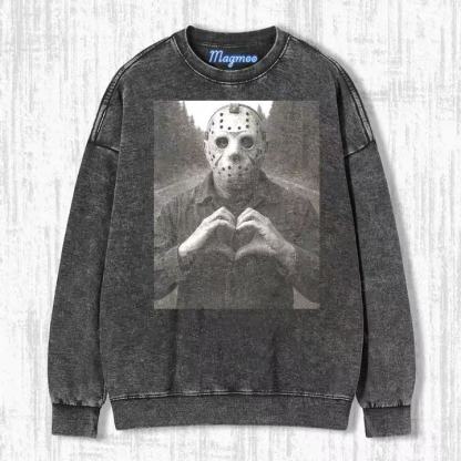 Funny Jason Horror Character Heart Hands T-shirt-Magmoo