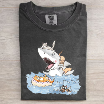 Funny Shark with Cats Shirt/Sweatshirt-Magmoo